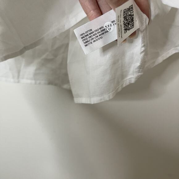 NEW! Universal thread white vneck short sleeve casual cotton blouse top medium - Picture 5 of 5